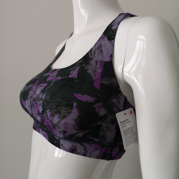 NWT LULULEMON FSFM Purple Black Luxtreme Fabric B/C Cup All Sport Energy Bra 8 - Picture 2 of 7